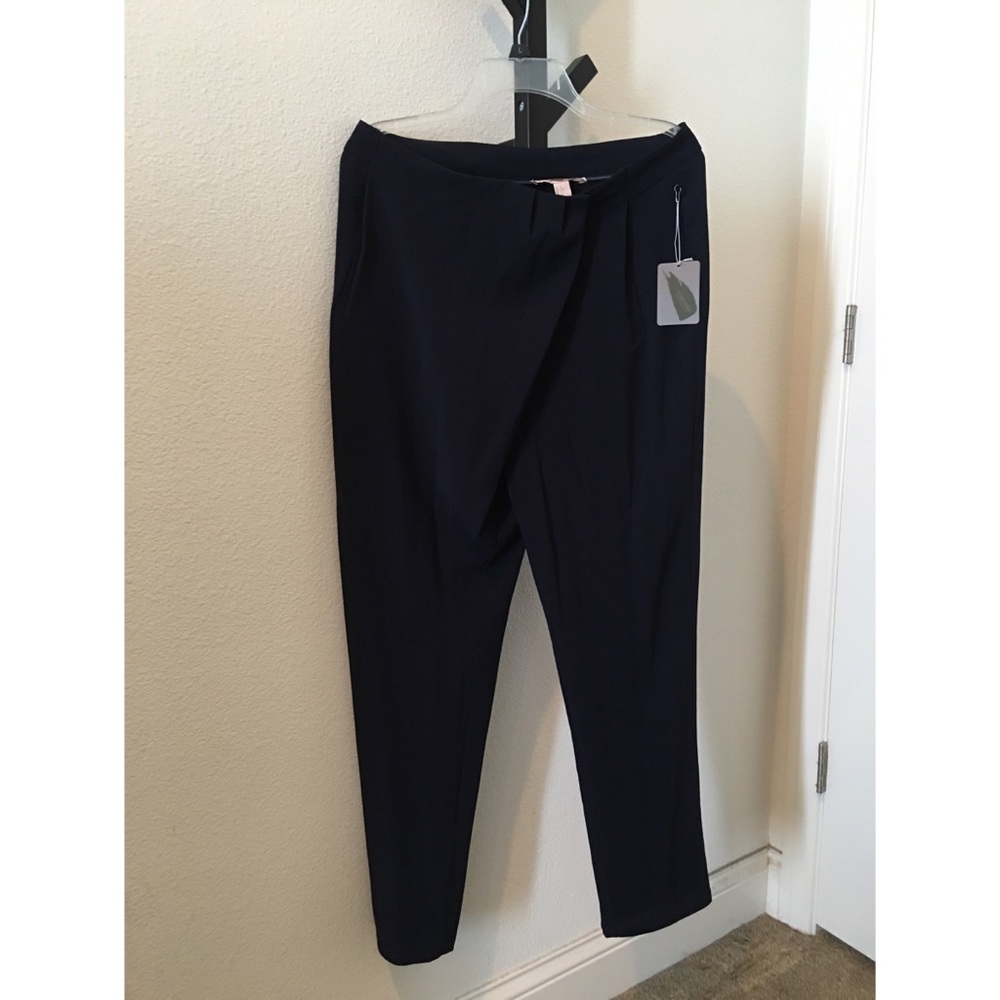 Dark blue pants.